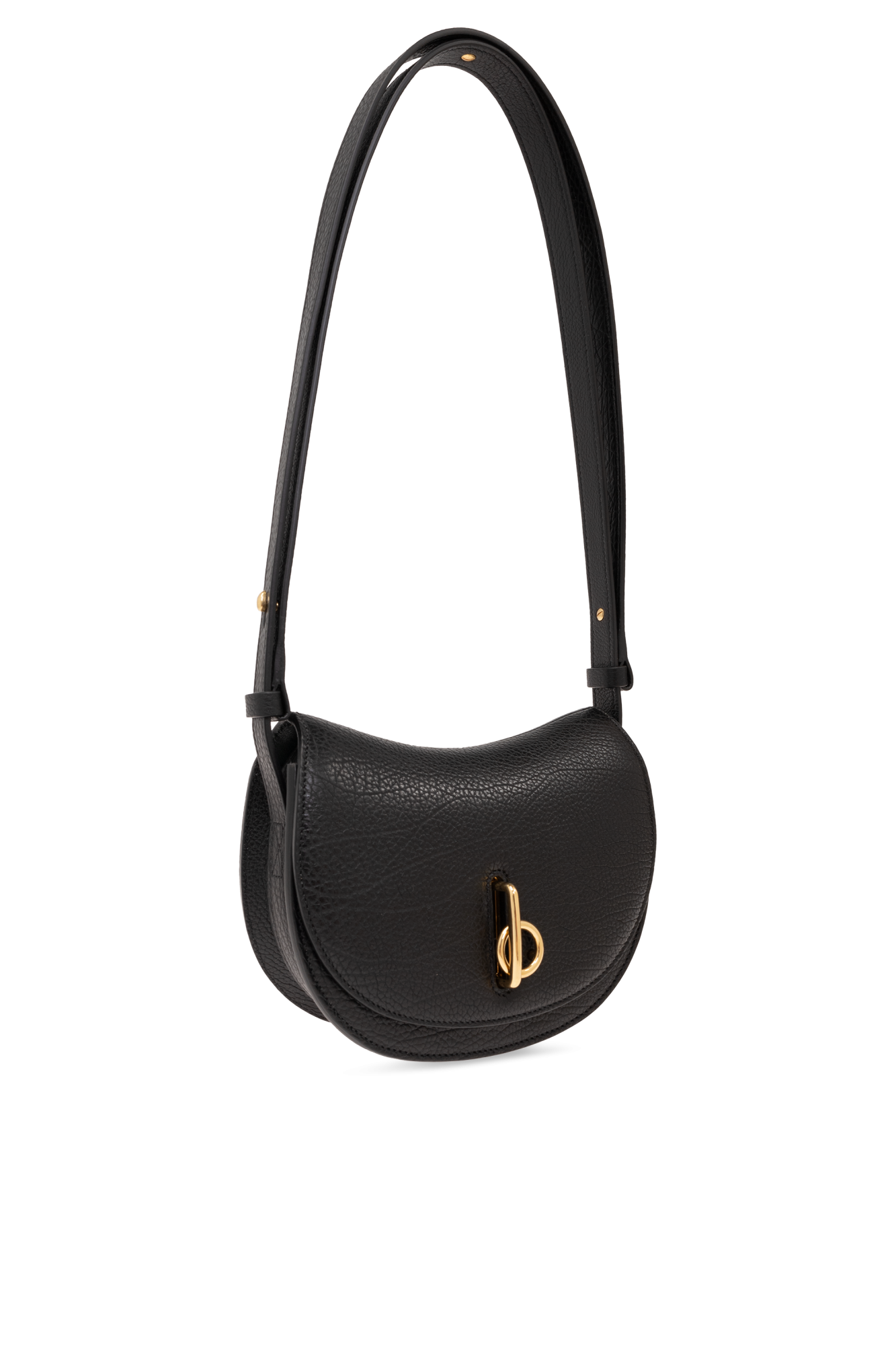 ショルダーバッグ・ポシェット BURBERRY BLACK LEATHER ROCKING HORSE SHOULDER BAG Burberry Rocking Horse Leather Saddle Shoulder Bag | Neiman